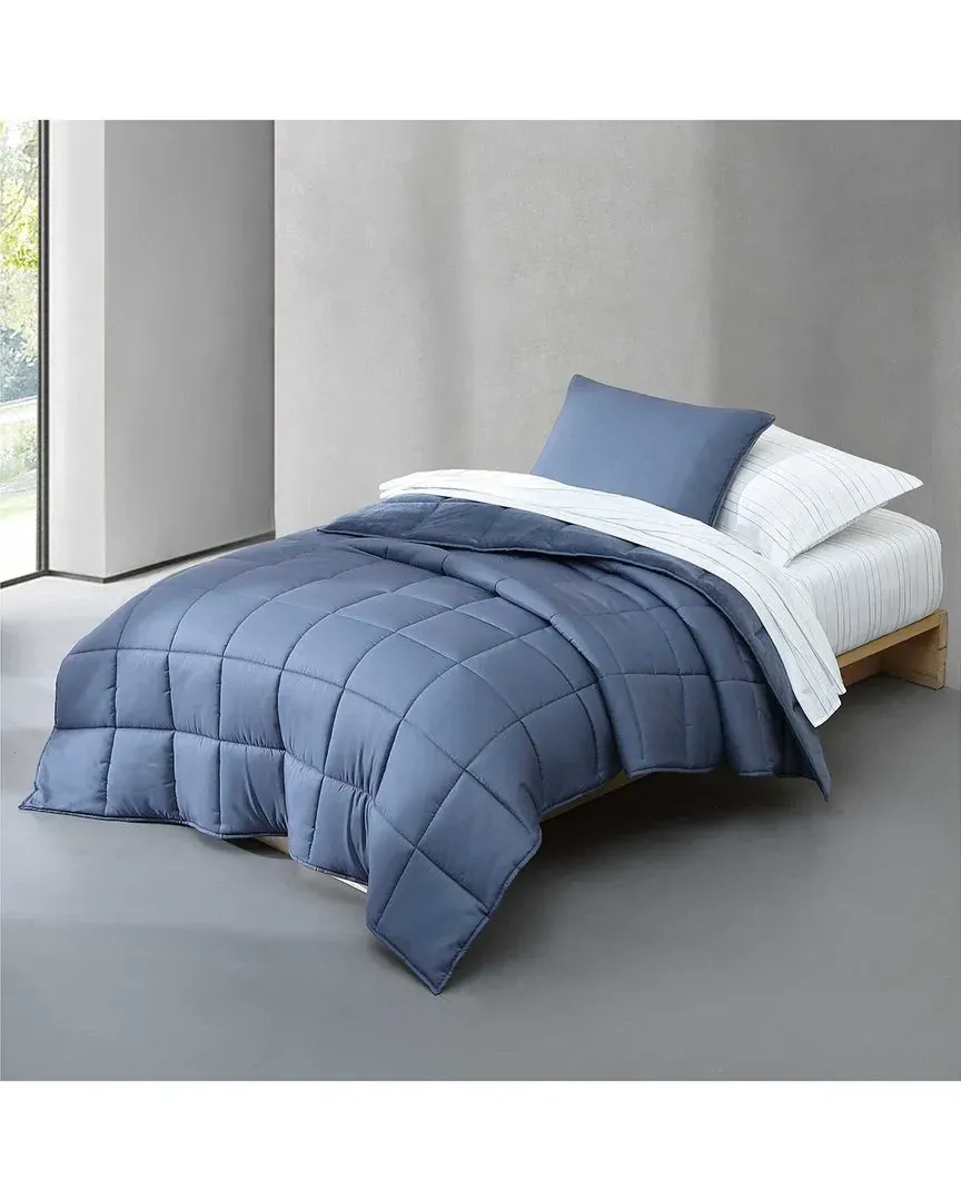 Reversible Lush Washed Solid Comforter Set - Blue, Polyester image
