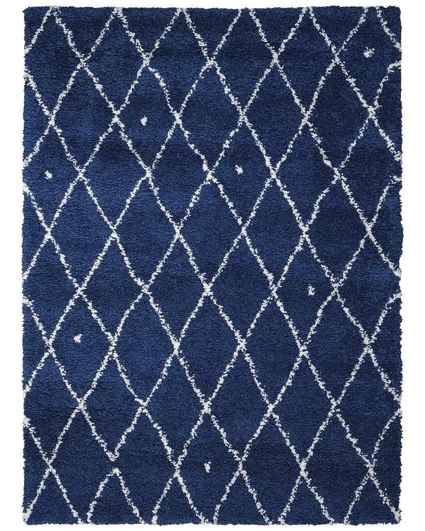 Riad Shag Indoor Area Rug - Navy, Polypropylene