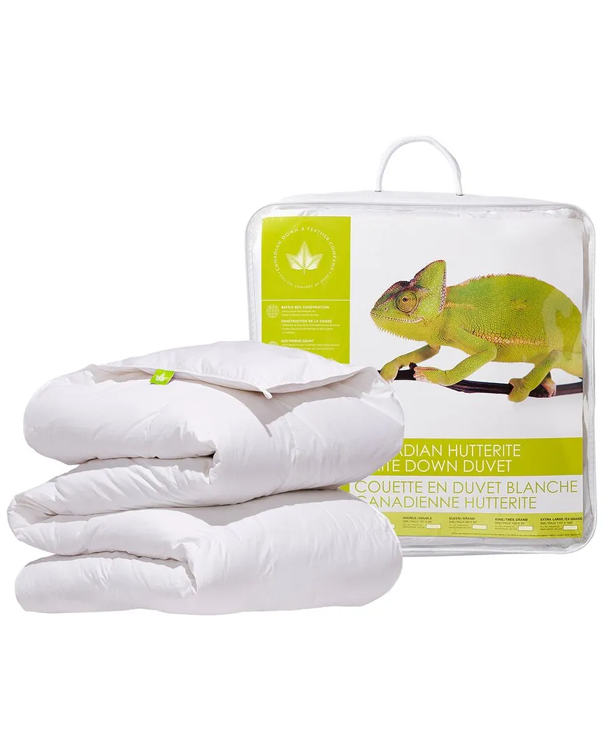 Hutterite White Down Duvet Regular Weight - White, Cotton