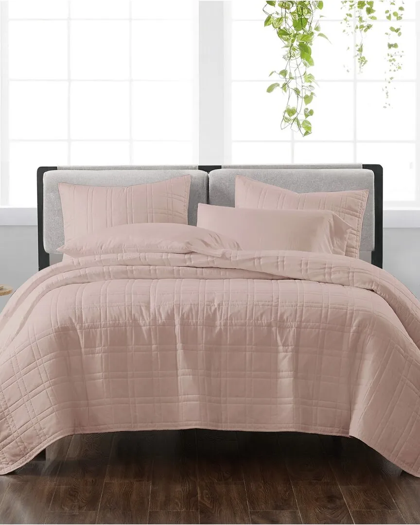 3-Piece Quilt Set - Blush, Polyester