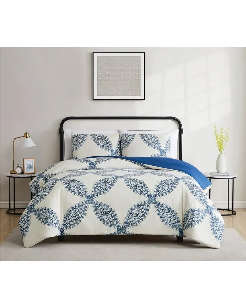 Abigail Duvet Cover Set - Blue, Microfiber