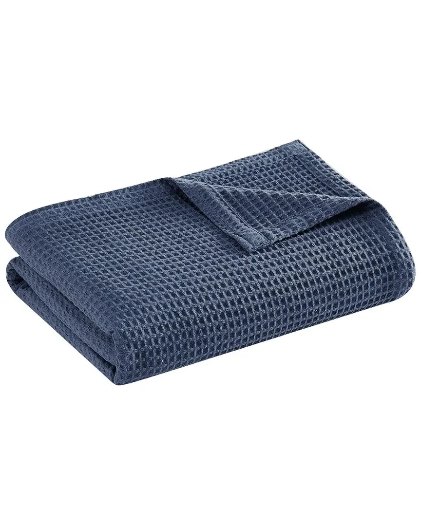 Heritage Cotton Waffle Blanket - Blue
