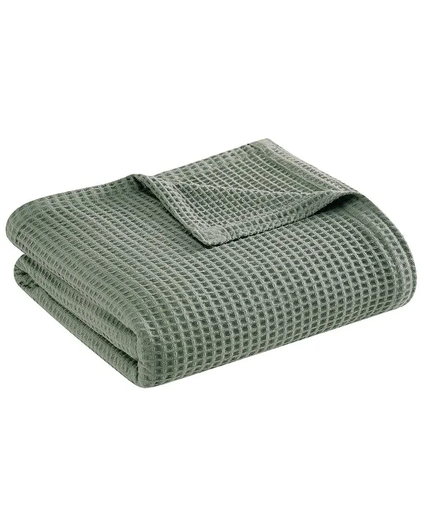Heritage Cotton Waffle Blanket - Green