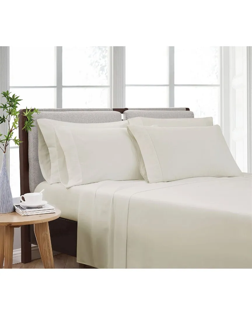 Heritage Split King Sheet Set - Ivory, Microfiber