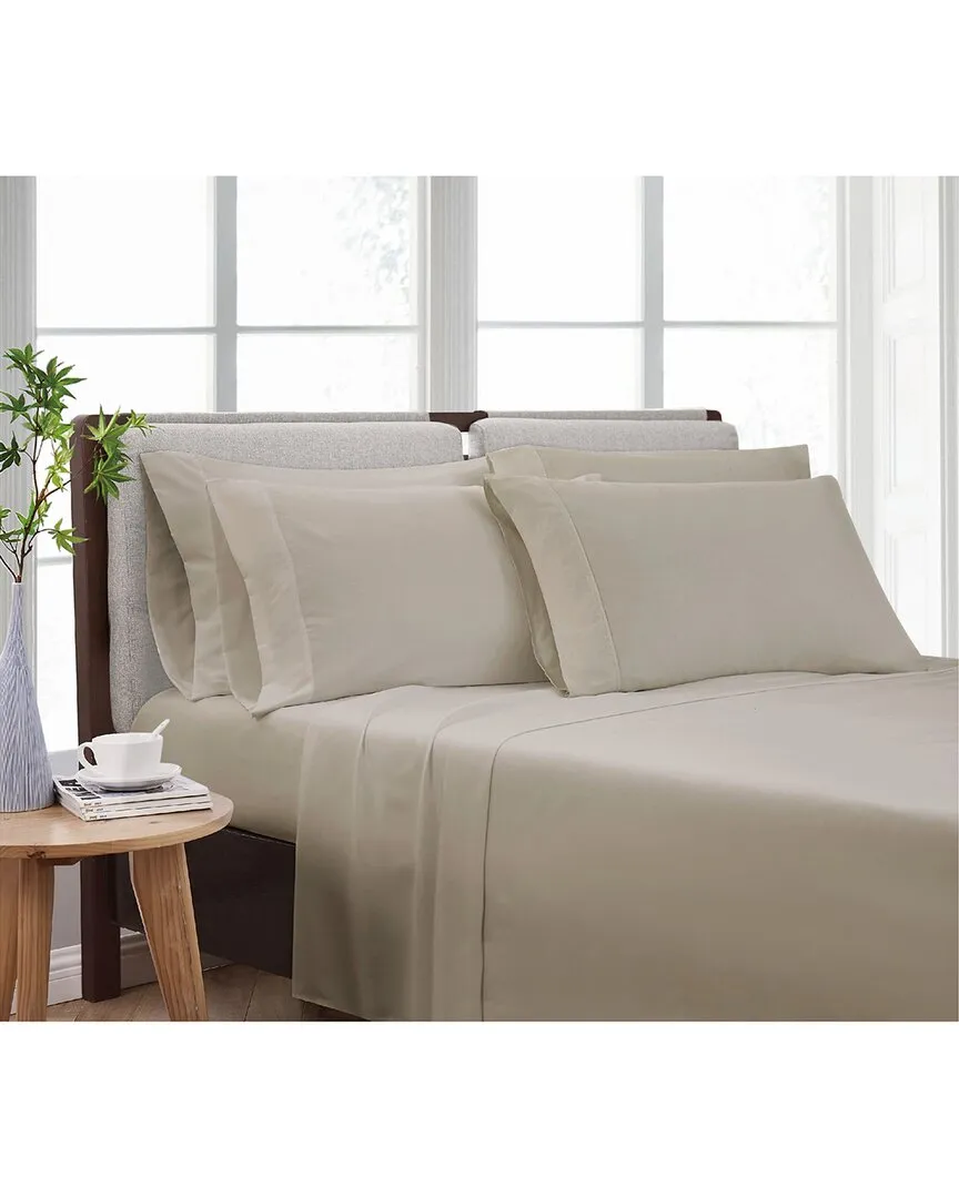 Heritage Split King Sheet Set - Khaki, Microfiber