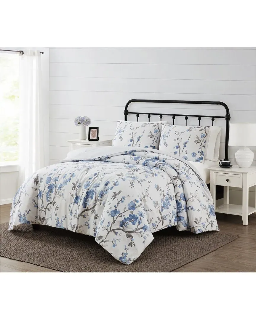 Kasumi Floral Comforter Set - White, Microfiber image