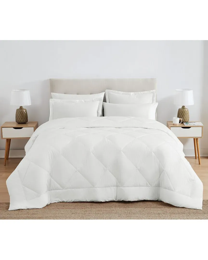 Solid Oversized Percale Comforter Set - White, Cotton