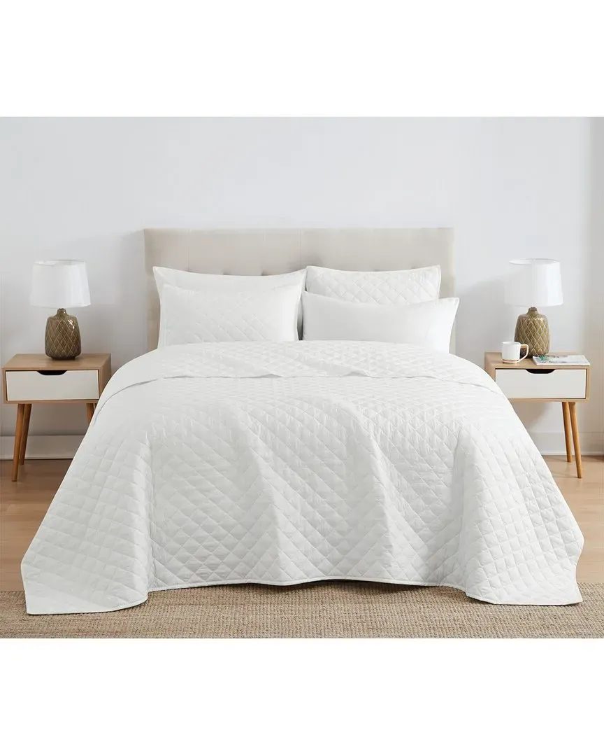 Solid Oversized Percale Quilt Set - White, Cotton