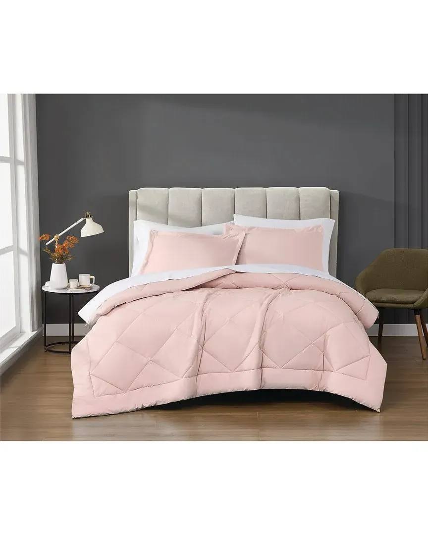 Solid Percale Comforter Set - Blush, Cotton