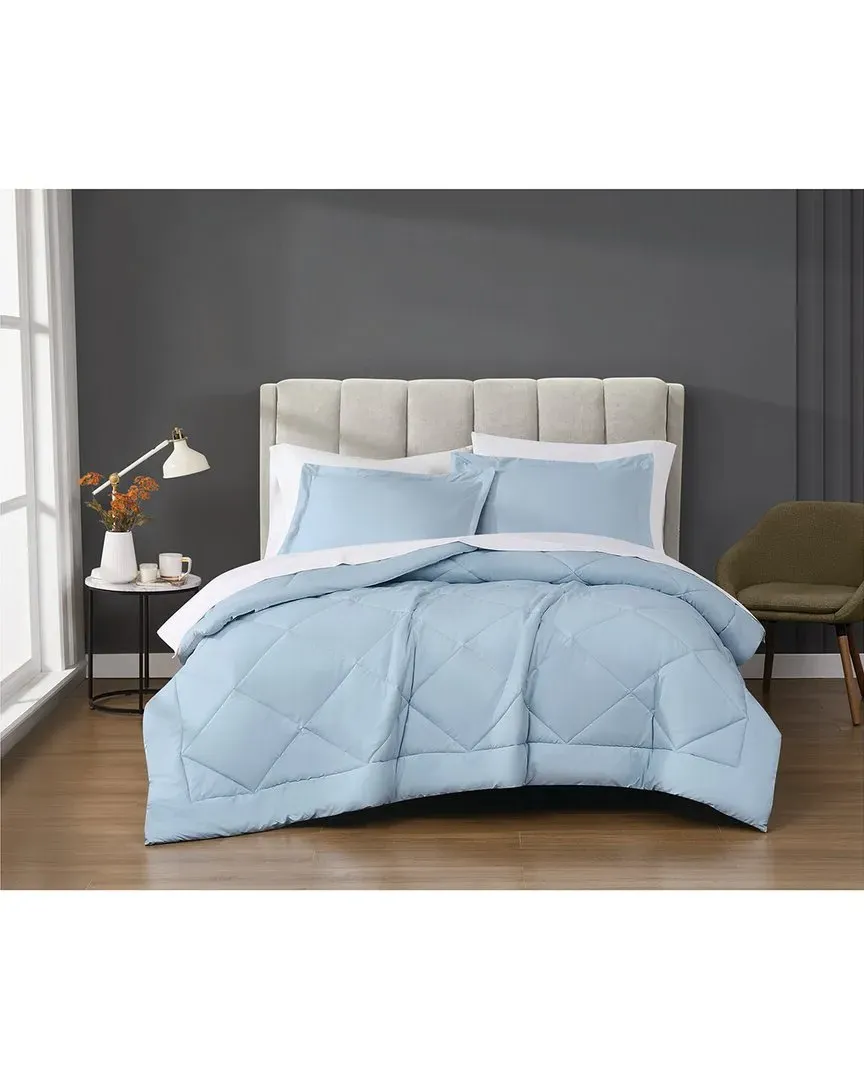 Solid Percale Comforter Set - Light Blue, Cotton