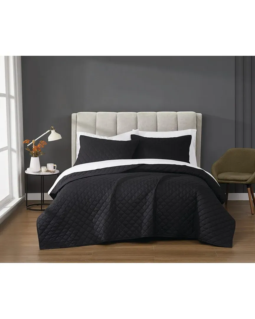 Solid Percale Quilt Set - Black, Cotton image