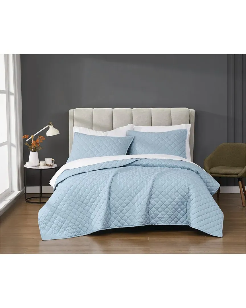 Solid Percale Quilt Set - Light Blue, Cotton