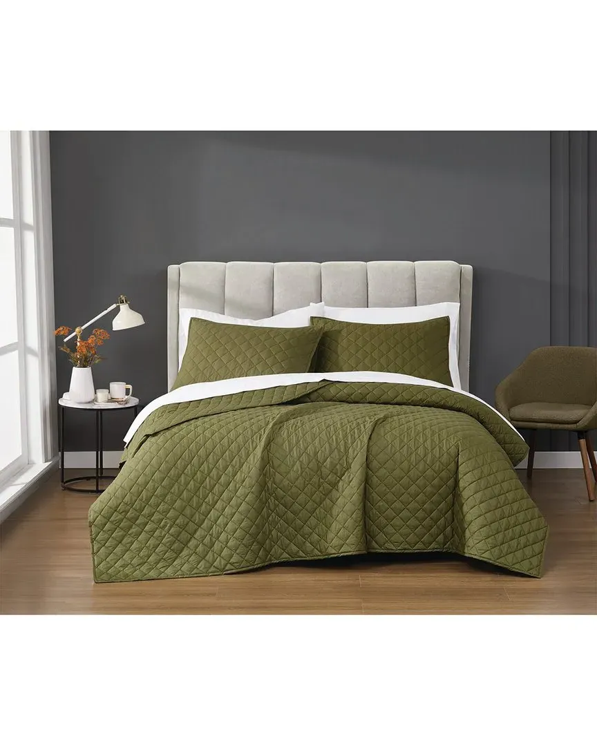 Solid Percale Quilt Set - Olive Green, Cotton