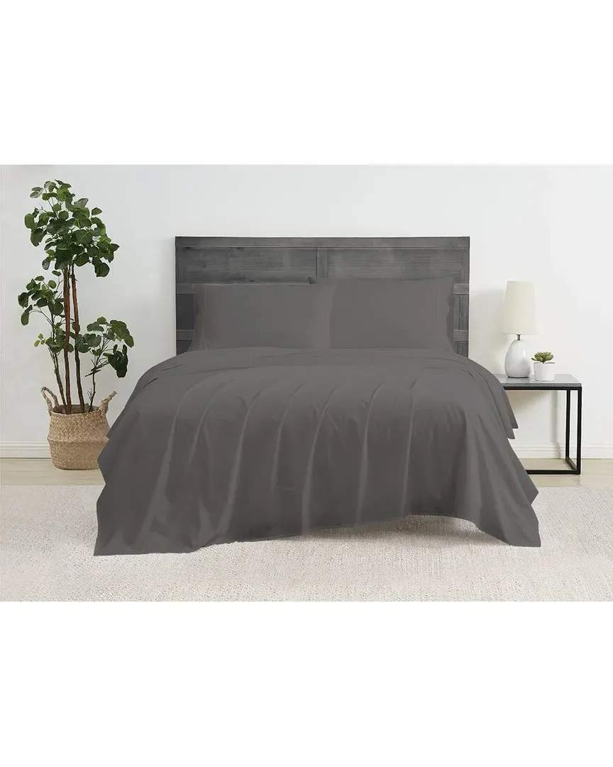 Solid Percale Sheet Set - Grey, Cotton