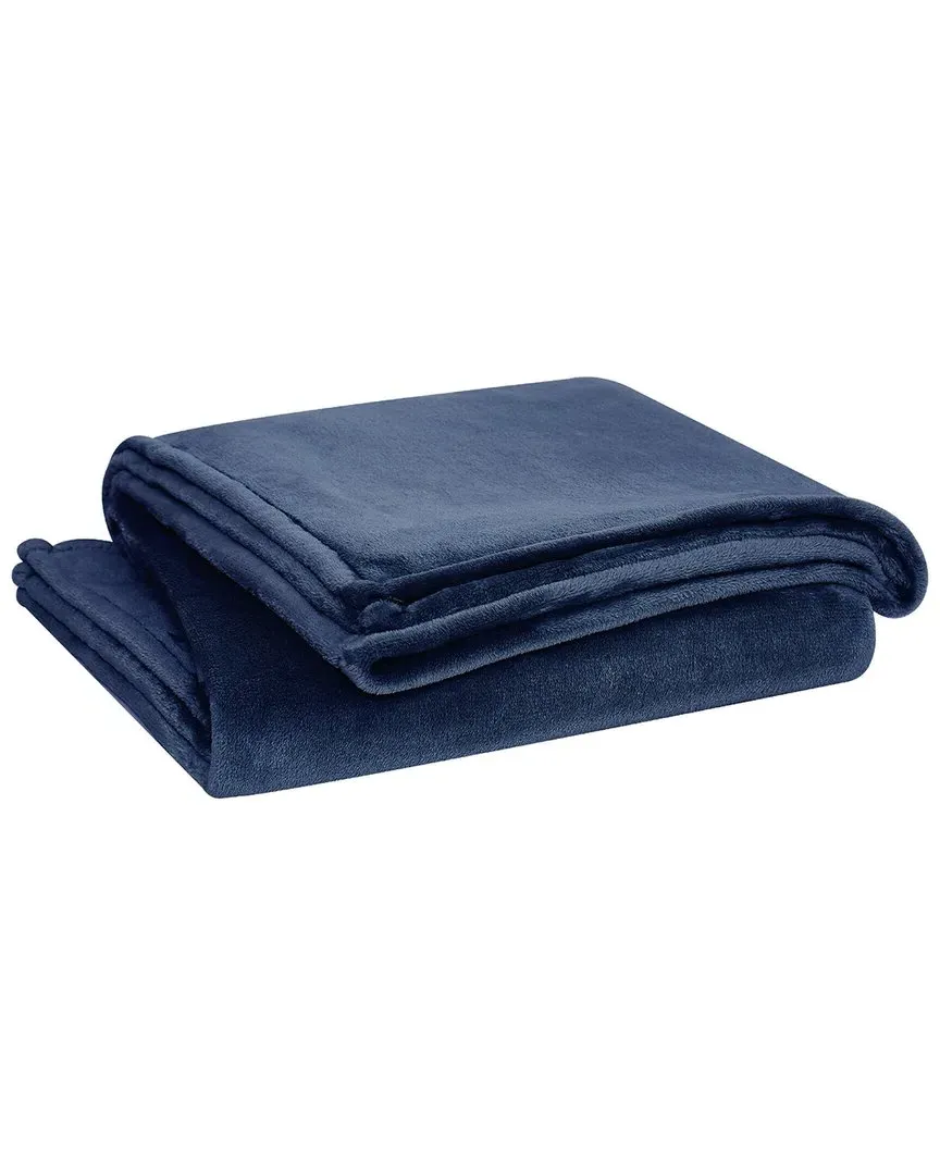 Solid Plush Blanket - Blue, Polyester