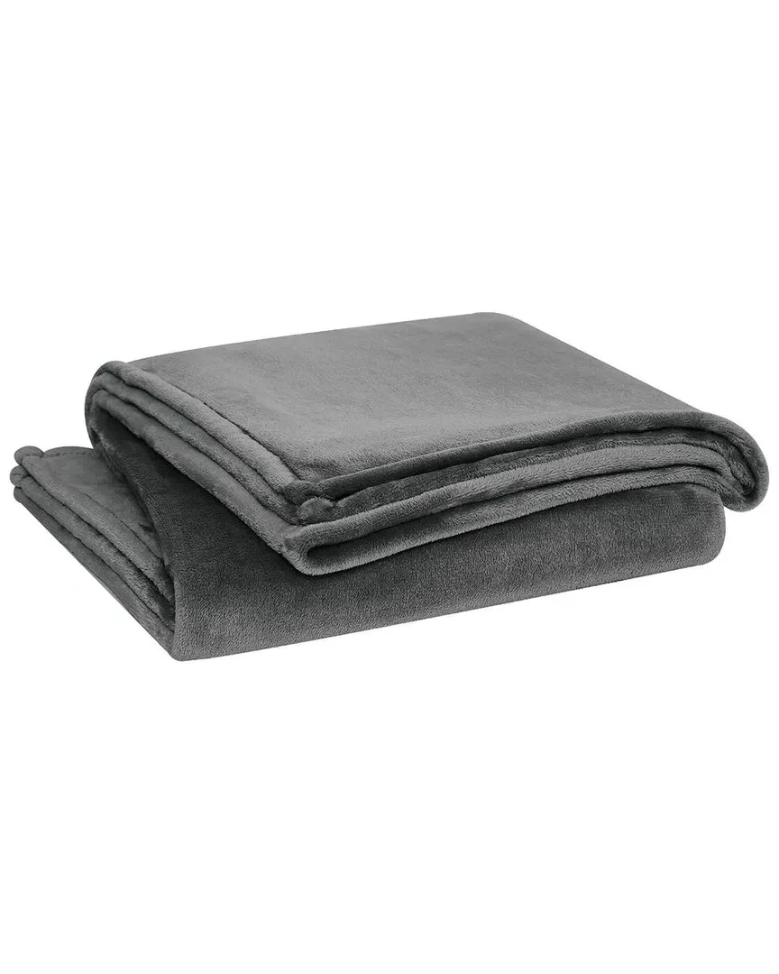 Solid Plush Blanket - Grey, Polyester