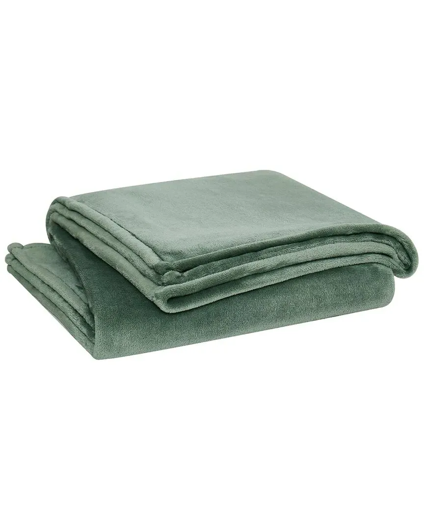 Solid Plush Throw - Green, Polyester image