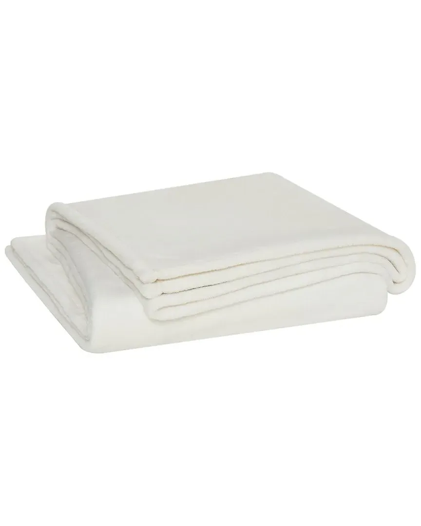 Solid Plush Throw - Ivory, Polyester