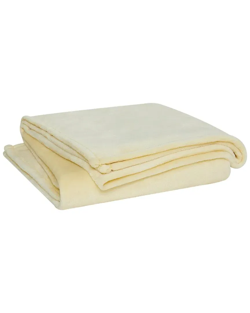 Solid Plush Throw - Yellow, Polyester