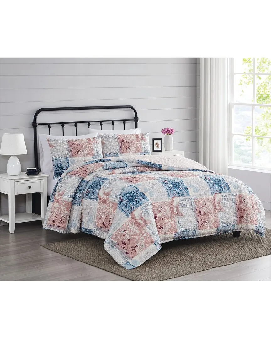 Textured Lotte Patchwork Duvet Cover Set - Multicolor, Microfiber image