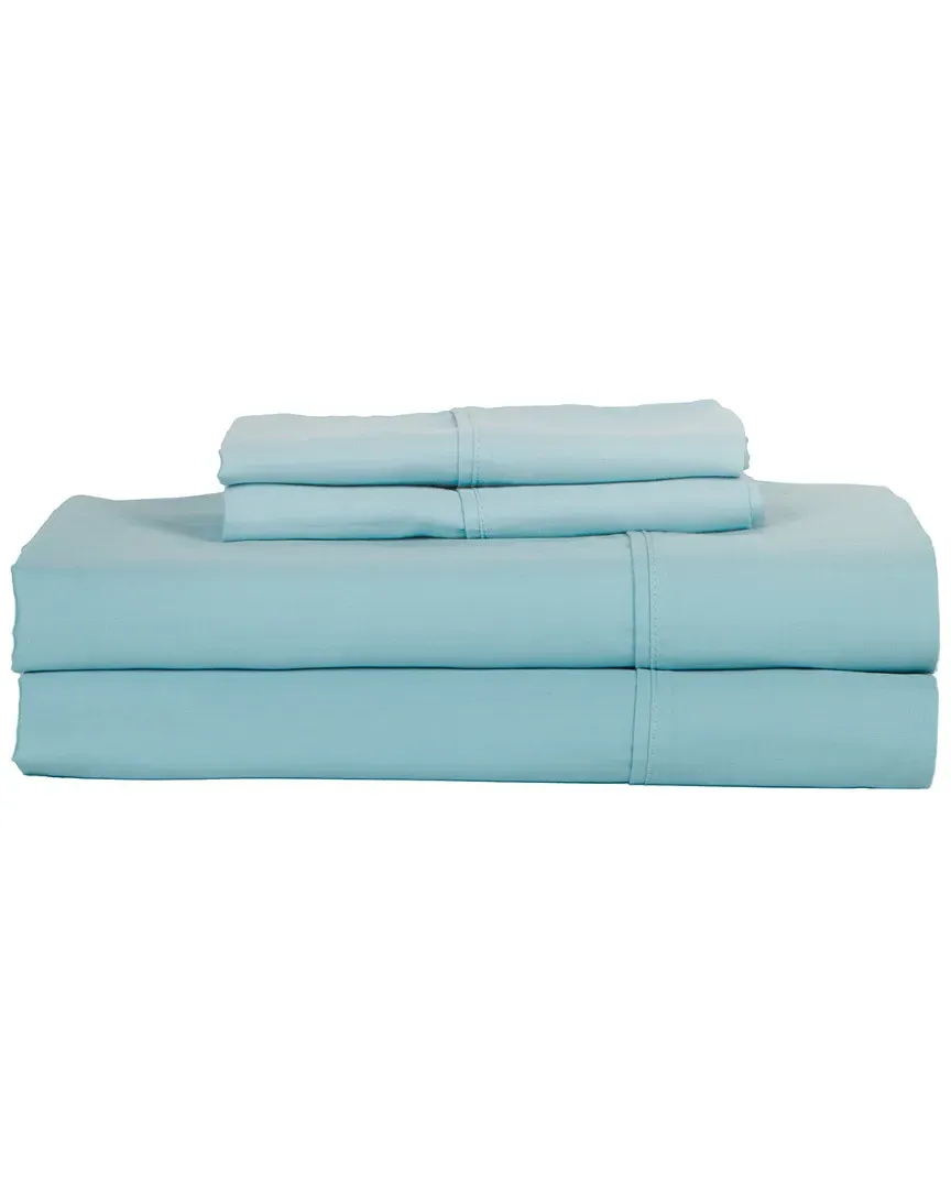 410TC Sateen 4pc Sheet Set - Aqua, Cotton image