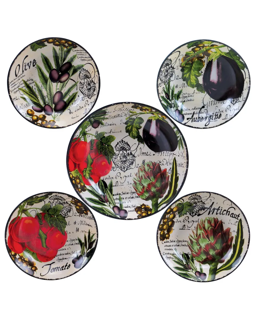 5-Piece Salad Bowl Set - Multicolor, Stoneware