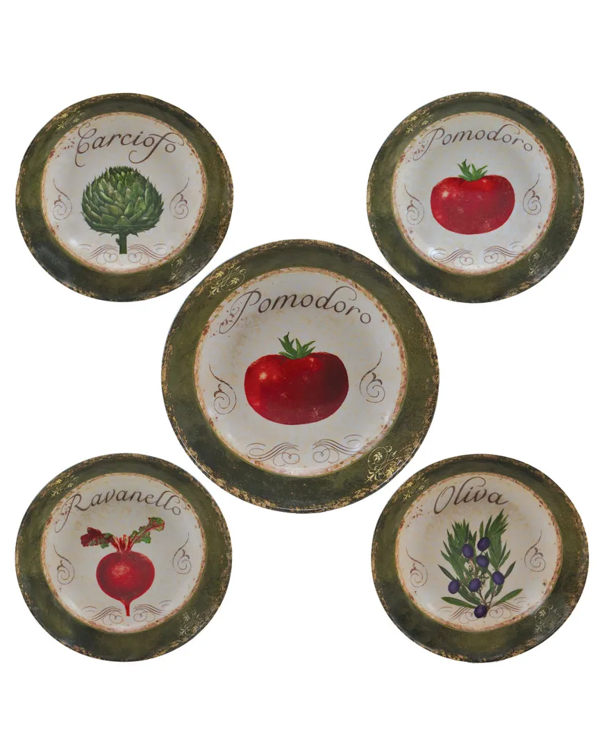 5-Piece Salad Bowl Set - Multicolor, Stoneware image