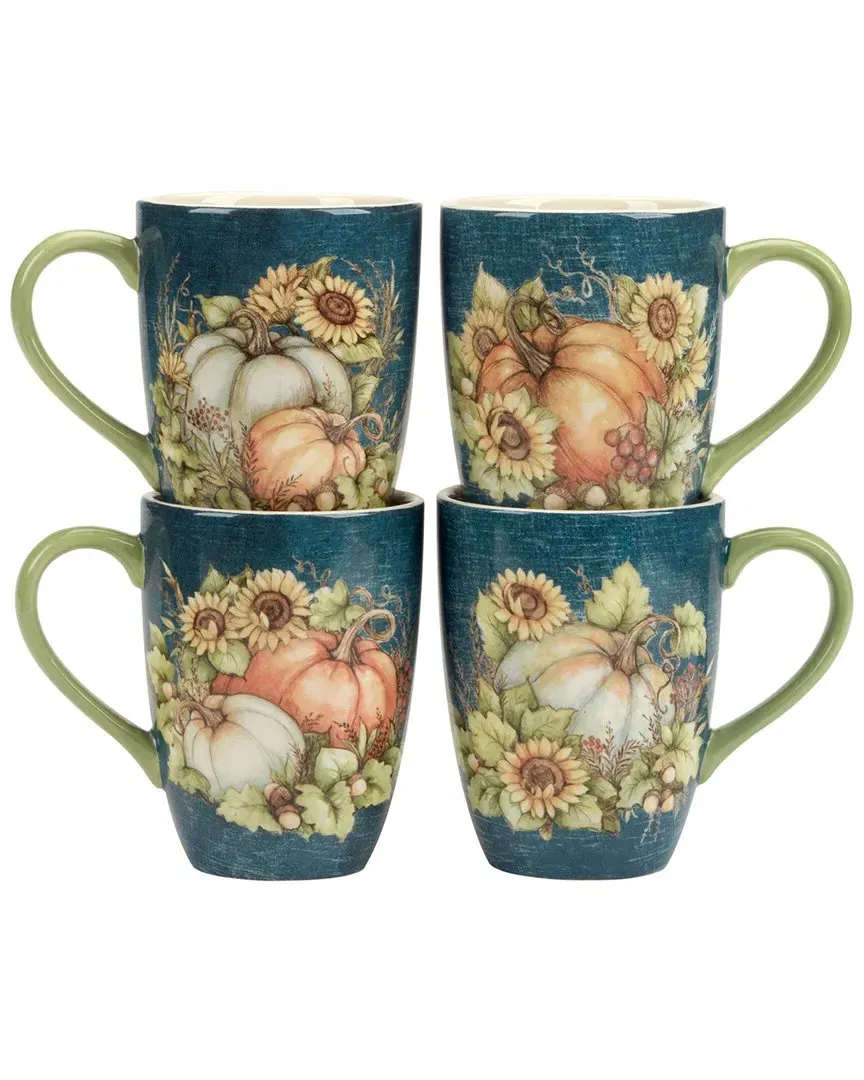 Autumn Breeze Set of 4 Mugs - Multicolor, Earthenware