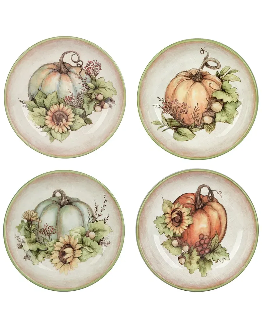 Autumn Breeze Set of 4 Soup Bowls - Multicolor, Earthenware