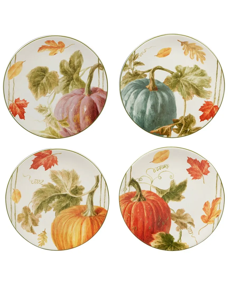 Autumn Harvest Set of 4 Dessert Plates - Multi, Earthenware image