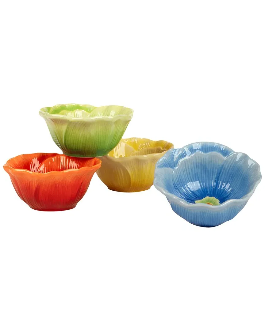 Blossom Set of 4 3D Floral Ice Cream Bowls - Multicolor