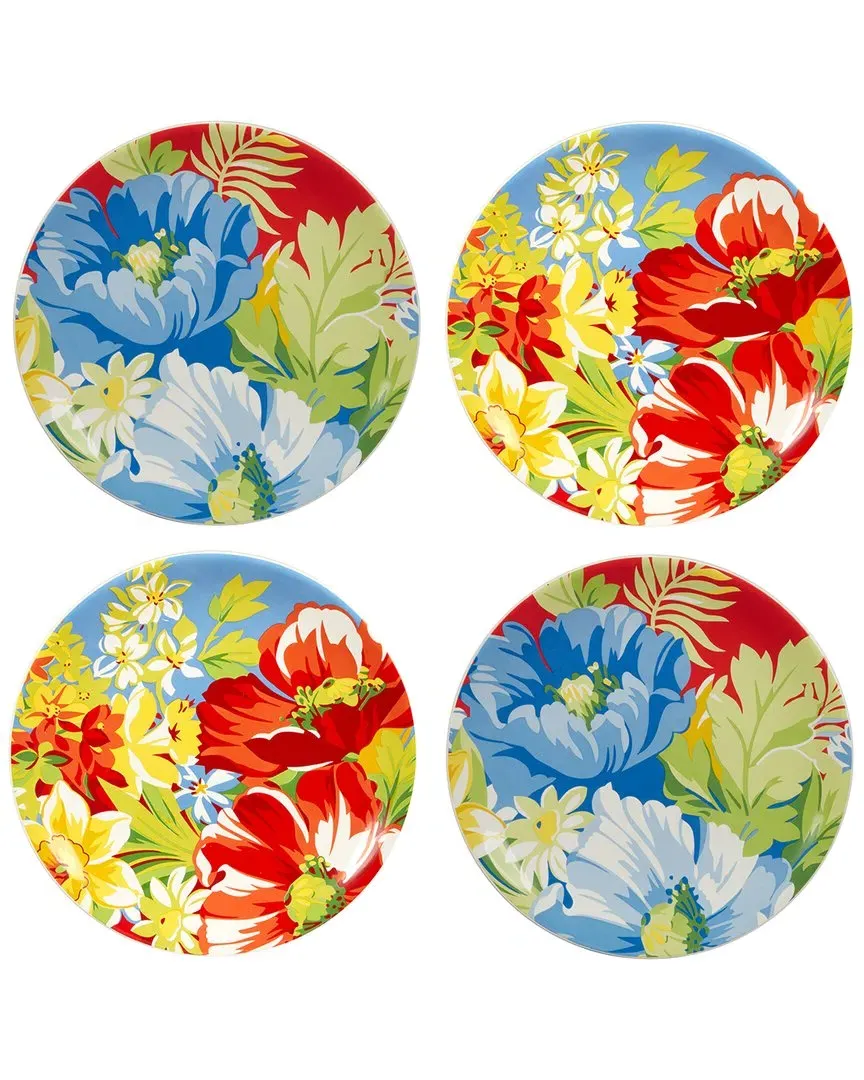Blossom Set of 4 Salad Plates - Multicolor, Ceramic