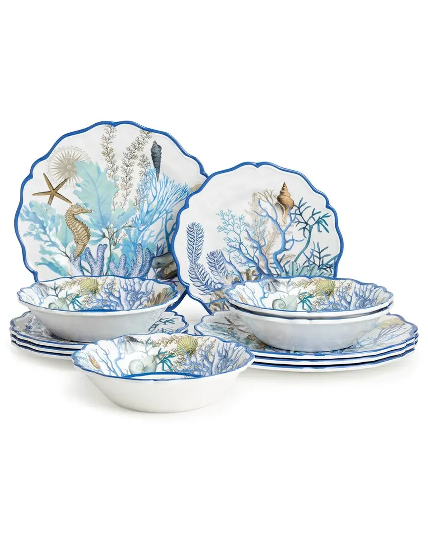 Blue Lagoon Melamine 12pc Dinnerware Set