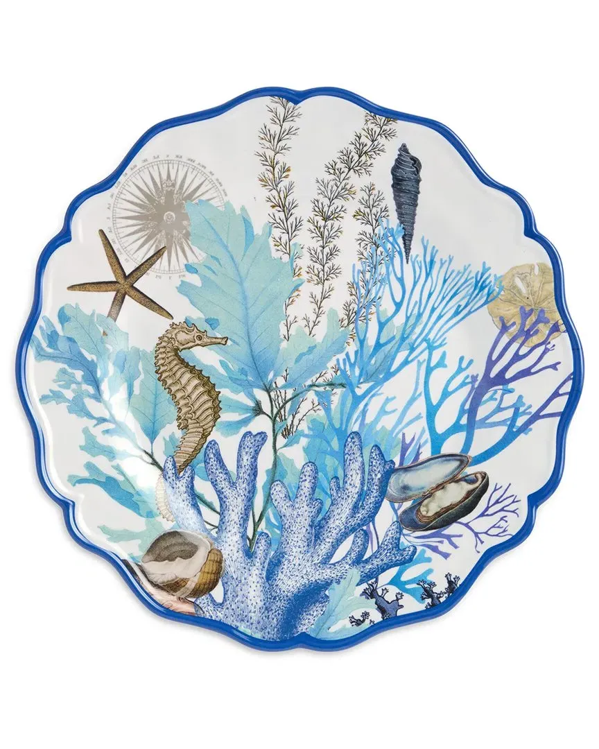 Blue Lagoon Set of 4 Dinner Plates - Multicolor, Melamine