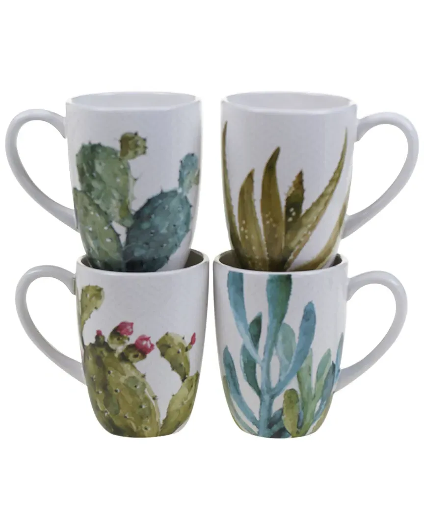 Cactus Verde Mugs Set of 4 22oz - Green