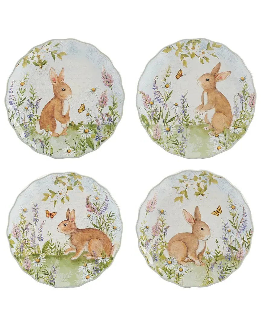 Certified International Easter Meadow Dessert Plates Set of 4 image