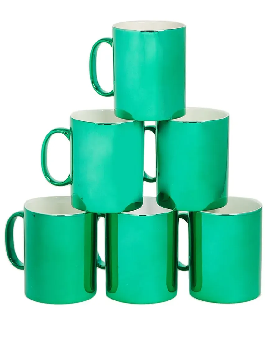 Certified International Holiday Lights Mugs Set - Green image