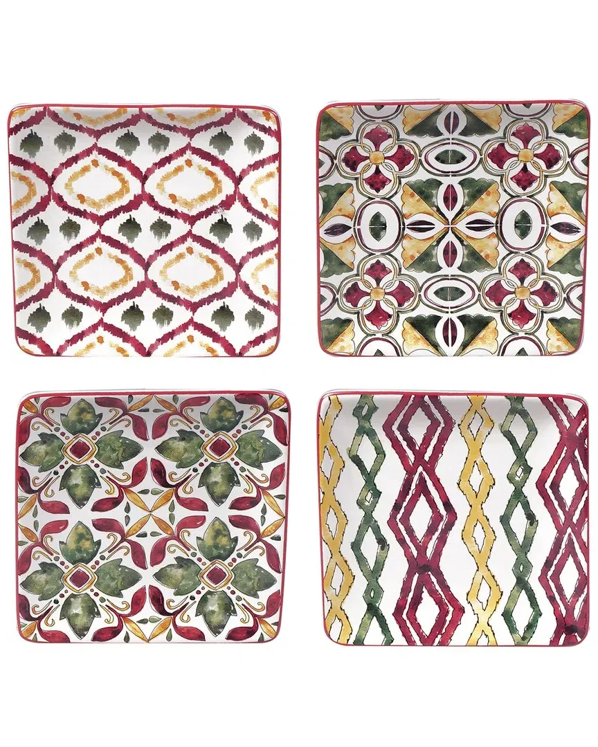 Certified International Set of 4 Napa Canape Plates - Multicolor image