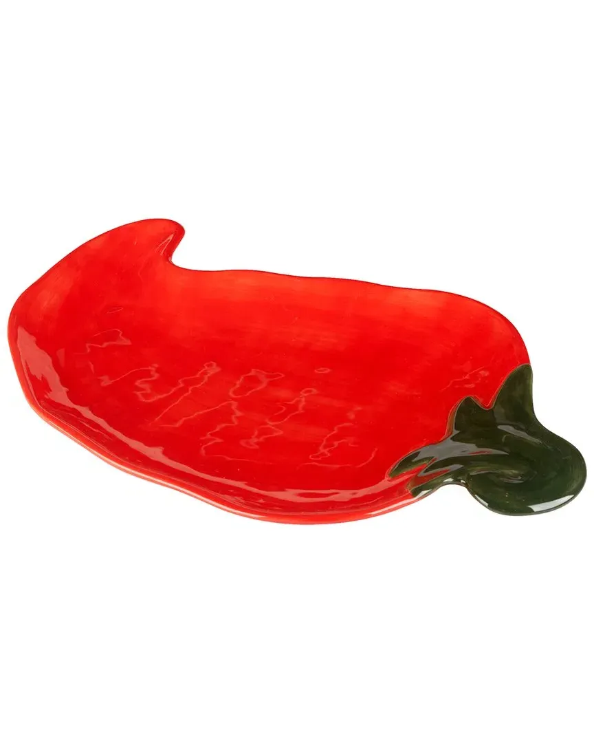 Chili Pepper 3D Platter - Red, Earthenware image