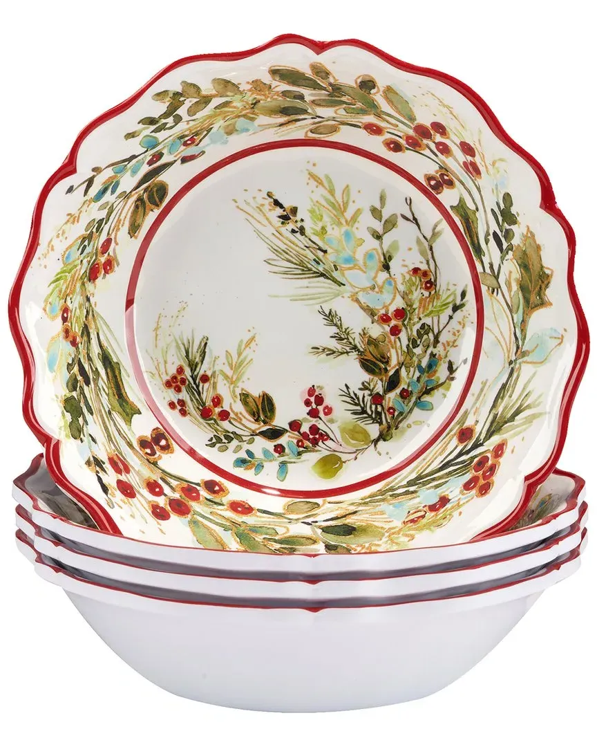 Christmas Gatherings Set of 4 All Purpose Bowls - Multicolor, Melamine