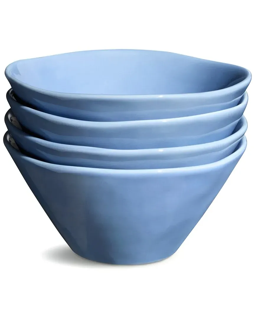 Cloudy Sky Set of 4 Ice Cream Bowls - Blue, Stoneware