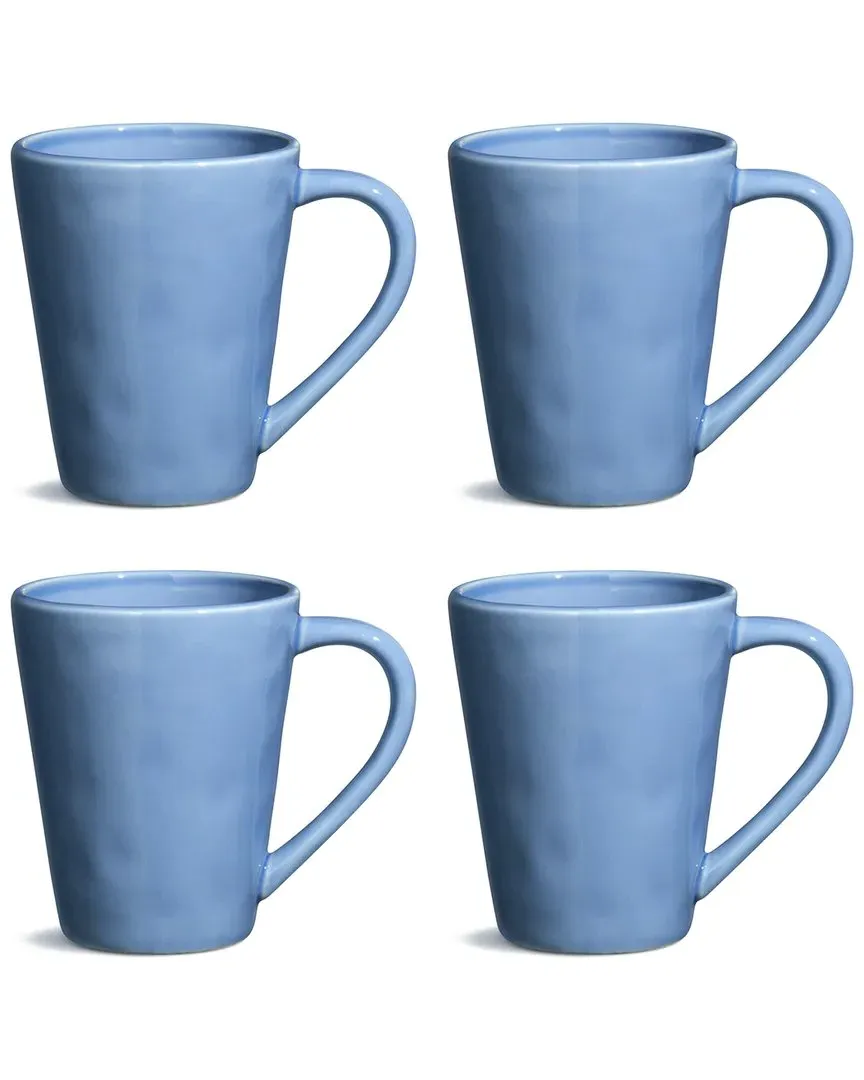 Cloudy Sky Set of 4 Mugs - Blue, Stoneware