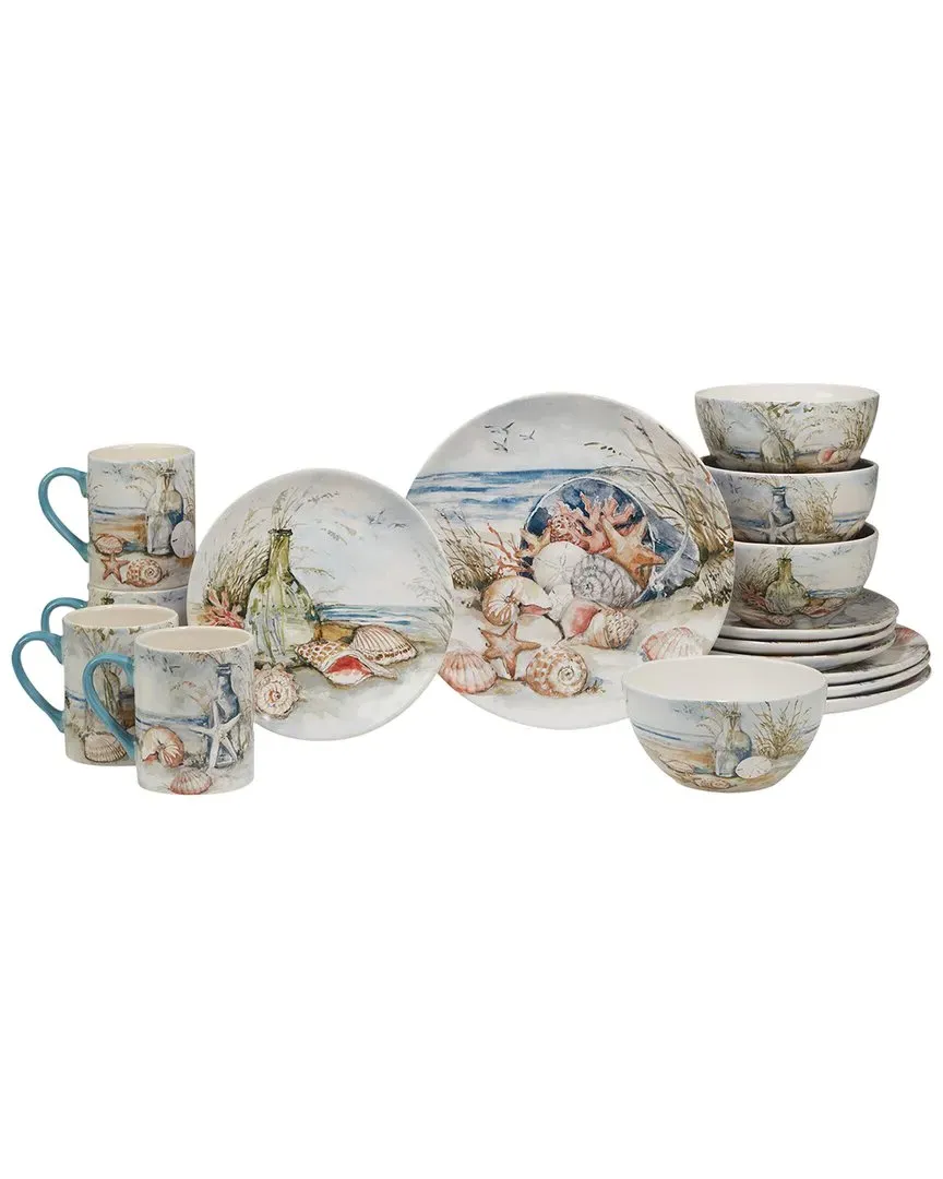 Coastal Landscape 16pc Dinnerware Set - Blue