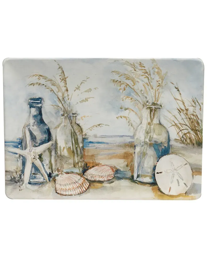 Coastal Landscape Rectangular Platter - Blue