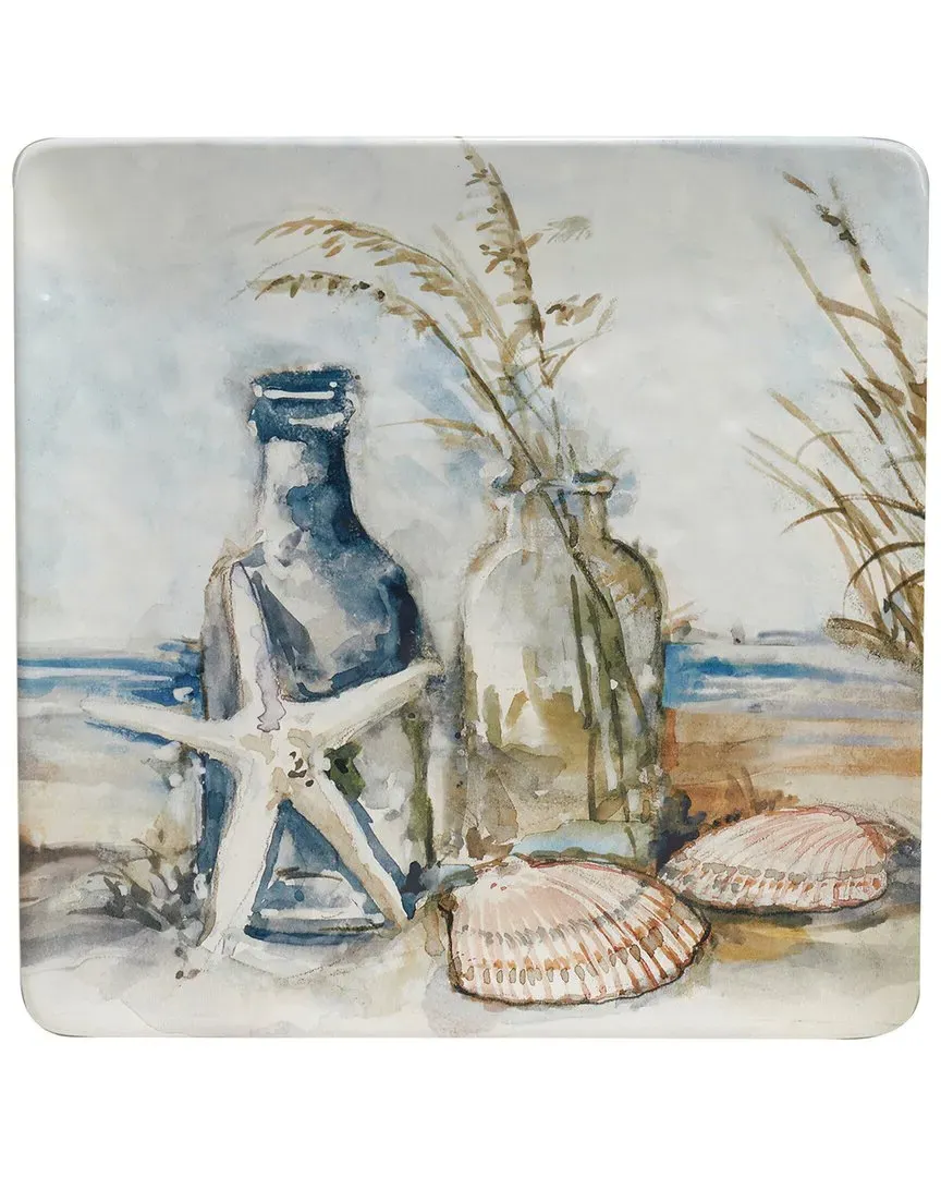 Coastal Landscape Square Platter - Blue