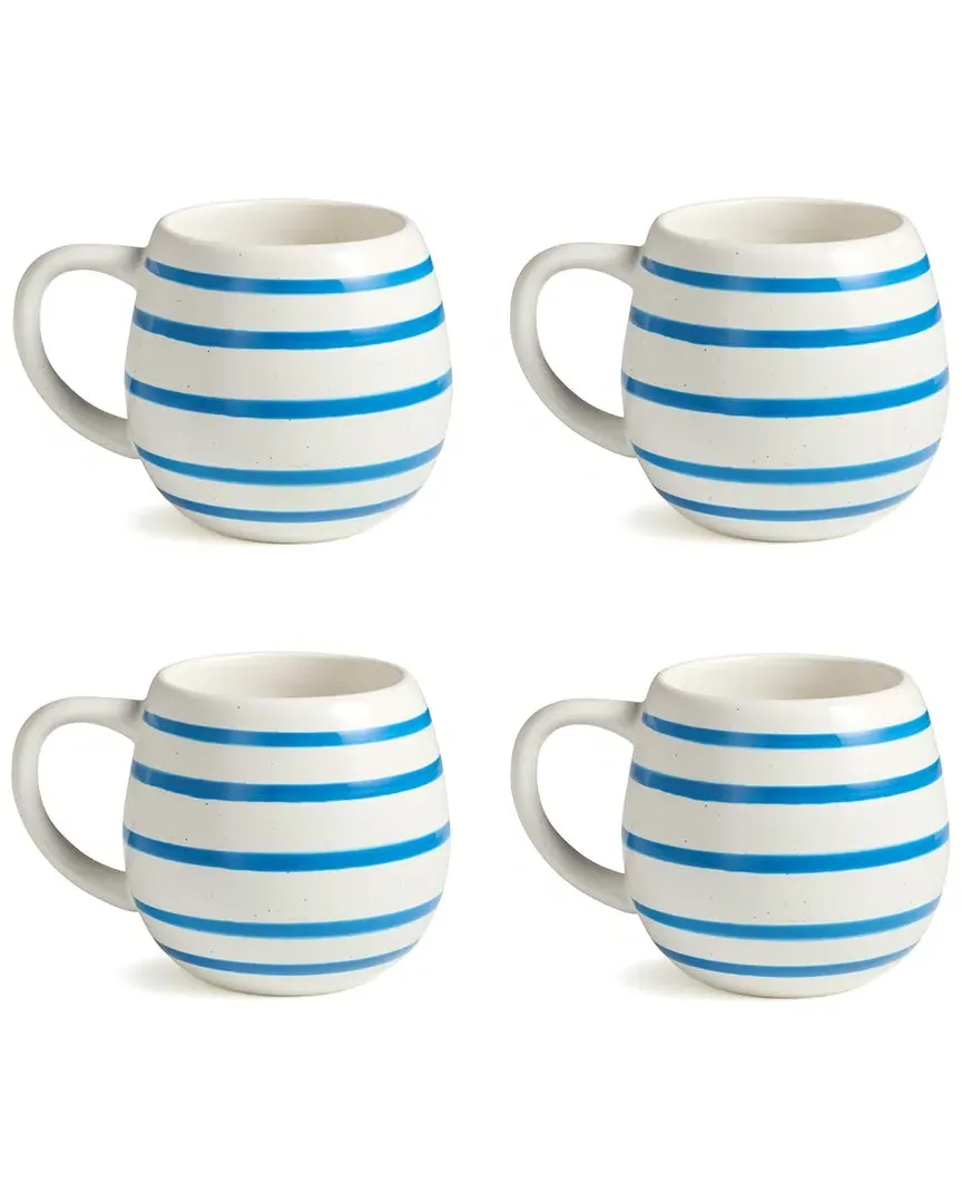 Dockside Blue Set of 4 Mugs - Blue, Stoneware
