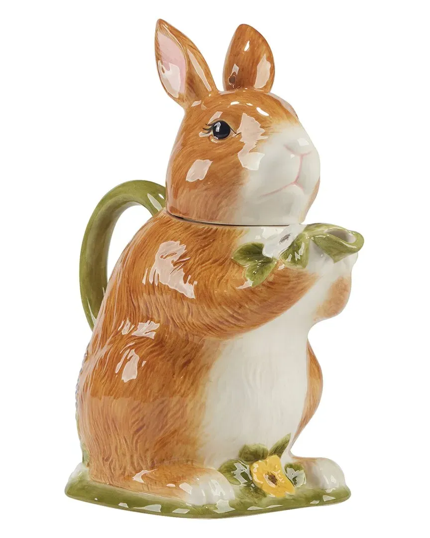 Easter Meadow 3D Bunny Teapot - Multicolor, Stoneware image