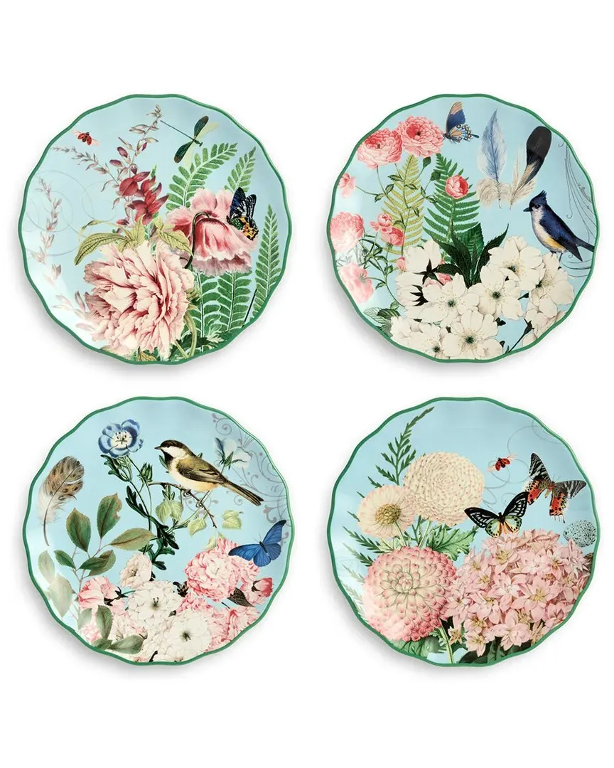 Flora Set of 4 Salad Plates - Multicolor, Ceramic
