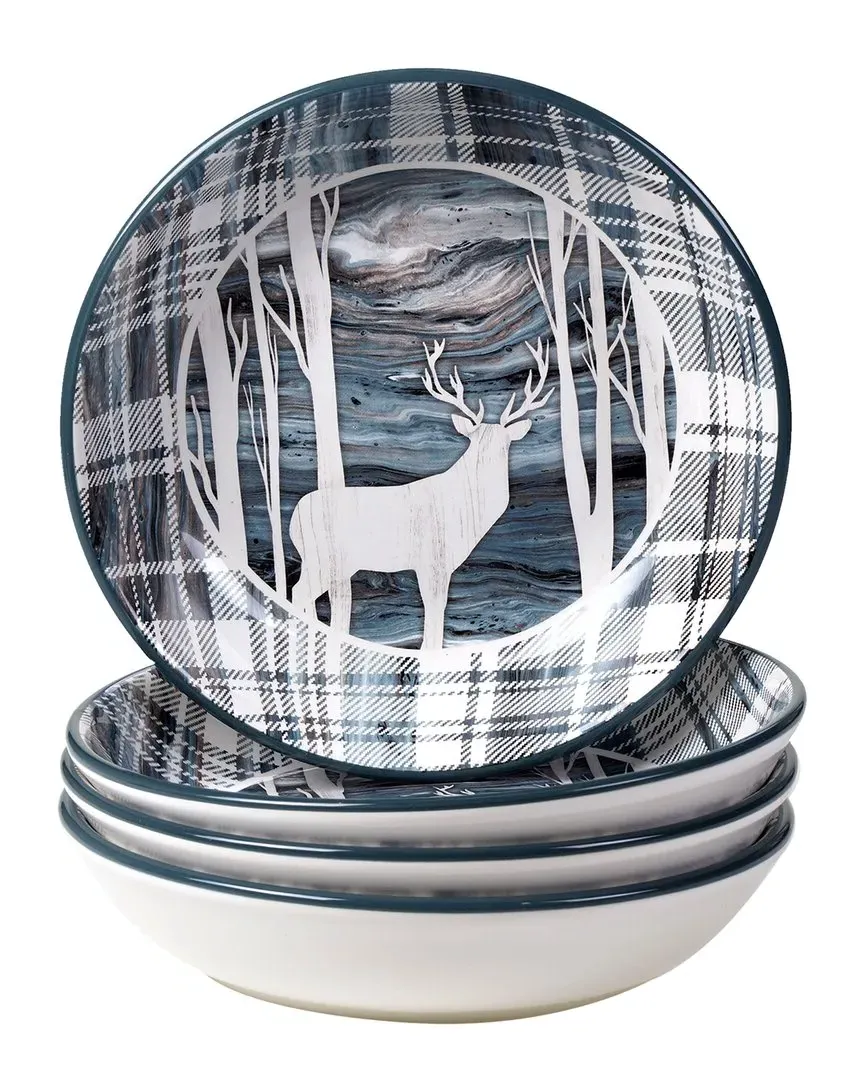 Fluidity Lodge Set of 4 Soup Bowls - Multicolor, Ceramic