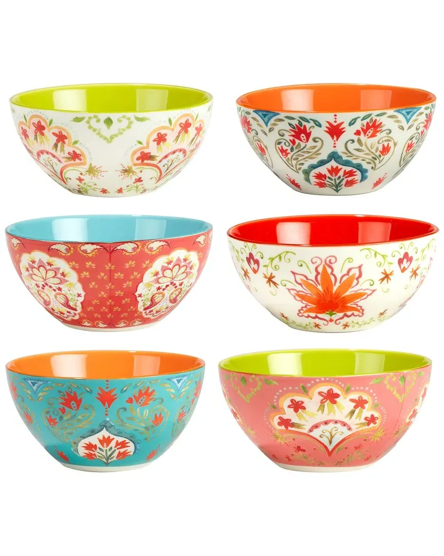 Francesca Set of 6 All Purpose Bowls 6.25in - Multicolor